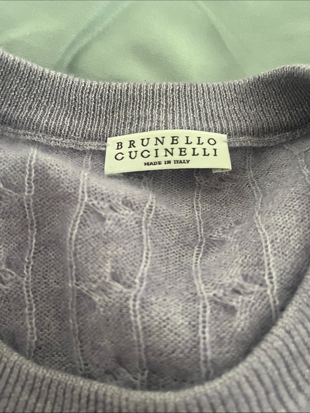 Brunello Cucinelli Lilac Cable-Knit Crewneck Sweater - Picture 12 of 14
